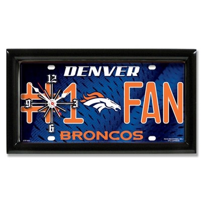 NFL Wall/Desk Analog Clock, #1 Fan with Team Logo - Denver Broncos