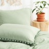 Pom-Pom Fringe Pillowcases & Body Pillow Cover – Soft Decorative Bedding Shams with Deep Pocket, Queen/King/Body Options - 2 of 4