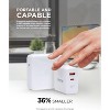 iHome 65W GaN Charger Block, Dual Port (USB-C PD & USB-A), Fast Charging Laptop Adapter with Foldable Plug, White - 2 of 4