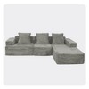 L-Shaped Brushed Corduroy Compression Sectional Couch with Comfy Chaise, Boneless Deep Seat - 4 of 4
