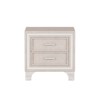 FONTOI Mid Century Vintage Nightstand with Silver Glitter Strip Decor and Legs, Bedside Table with 2 Drawers for Bedroom, Beige, 15.9"*21.7"*21.8" - 4 of 4