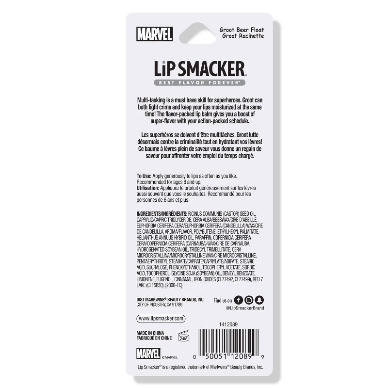 Lip Smacker Guardians of the Galaxy Lippy Pal Lip Balm - Groot Beer Float - 0.14oz, 6 of 7