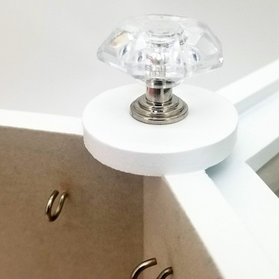 White Spinning Wooden Jewelry Cabinet with Velvet Lining