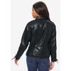 Roaman's Women's Plus Size Faux Leather Moto Jacket - 3 of 4