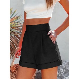 Imily Bela Women's Summer Wide-Leg High-Waist Casual Shorts with Pockets - 1 of 4