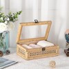 BRINJOY Woven Rattan Display Box with Clear Lid & Metal Clasp - 11x7.1x4 inch Rectangular Storage Box for Snacks, Remotes, Home Decor - 4 of 4