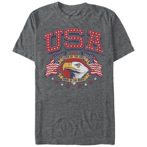 Men's Shirt Medium Land Of The Free Home Of The Brave America American  Eagle Tee