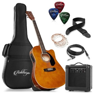 Ashthorpe Thinline Cutaway Acoustic Electric Guitar with 10-Watt Amp, Gig Bag, and Accessories - 1 of 4