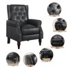Single Sofa Recliner Chair with Wingback & Rivet Decoration, Faux Leather Accent Chair, Black - 4 of 4