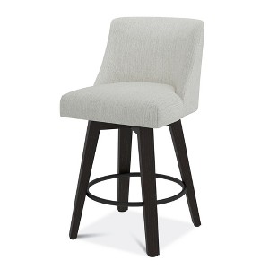 Dyonery Single Swivel Bar Stool with Back & Footrest, 26 Inch Counter Height Barstool for Kitchen Island - 1 of 4