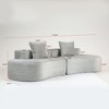 SKRAN Corduroy Compressed Sofa, Modern Loveseat Sofa, With Pillows Plush High-Density Foam Cushions, No Assembly Required, For Living Room - 4 of 4