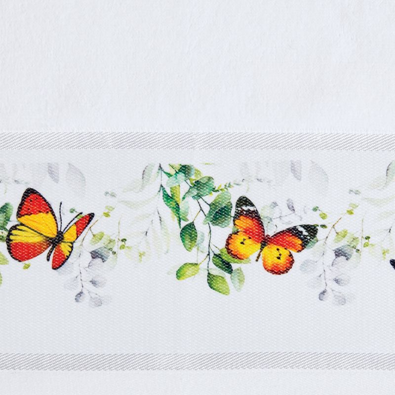 Collections Etc Beautiful Botanical Butterfly 3-Piece Bath Towel Set, 3 of 4