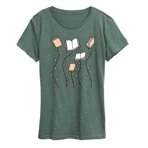 Women's - Instant Message - Book Garden Short Sleeve Graphic T-Shirt - 1 of 4