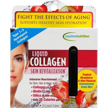 Applied Nutrition Liquid Collagen Skin Revitalization Liquid Drink Mix - Tropical Strawberry & Kiwi - 10ct