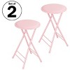 Lavish Home Set of 2 Counter Height Bar Stools – 24-Inch Backless Folding Chairs with 225lb Capacity for Kitchen, Rec Room, or Game Room (Pink) - 2 of 4