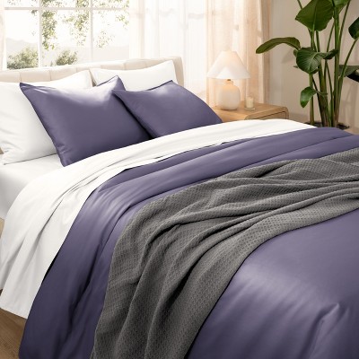 400 Thread Count Organic Cotton Sateen Duvet Cover and Sham Set by Bare Home