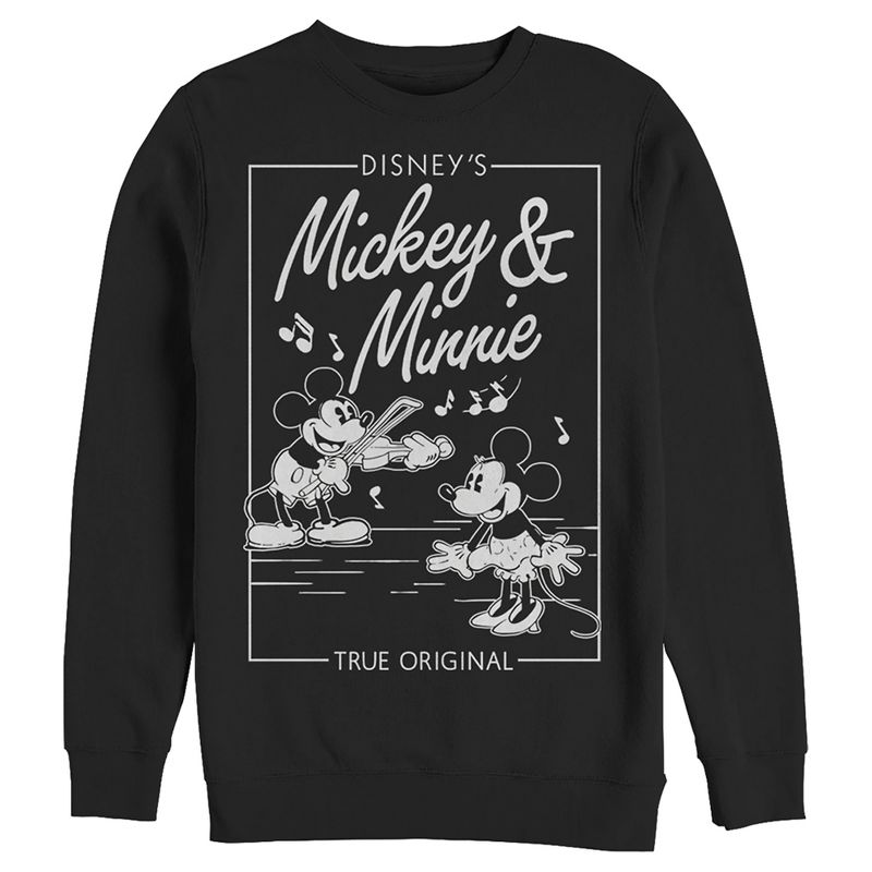Men's Mickey & Friends Playing Violin Music Poster Sweatshirt, 1 of 5