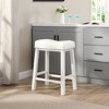 eHemco Heavy-Duty Padded Faux Leather Saddle Seat Metal Kitchen Bar Stools, 24.8 Inches - 3 of 4