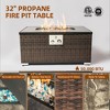 BAOURE 32-inch Brown Rectangular Propane Fire Pit Table, 50,000 BTU Outdoor Gas Fire Pit with Ceramic Tile Top & Wicker Base - 2 of 4