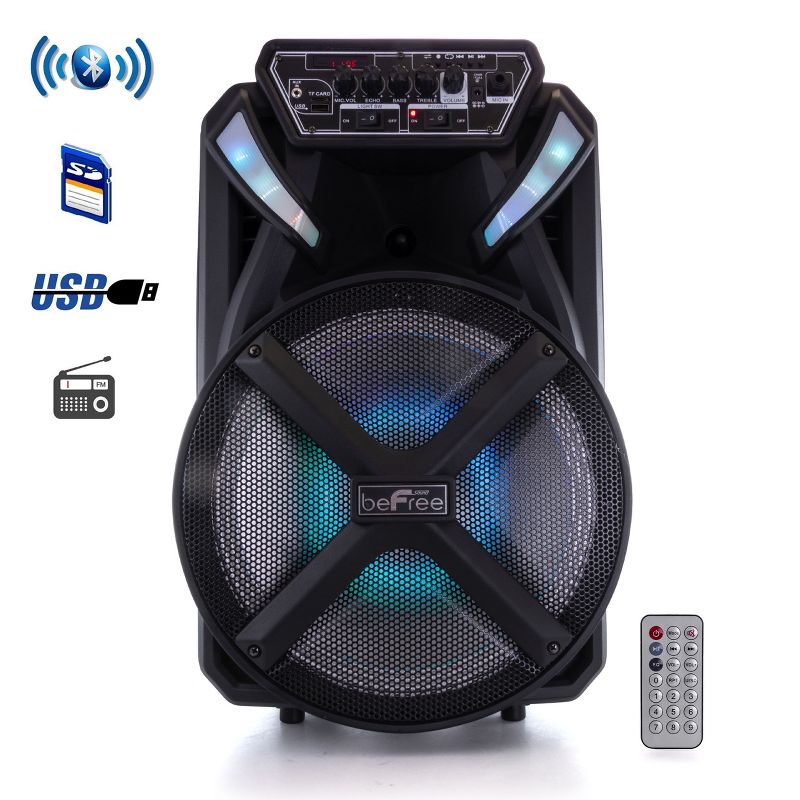 beFree Sound 12 Inch BT Portable Rechargeable Party Speaker, 1 of 12