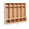 ECR4Kids Birch School Coat Locker for Toddlers and Kids, 5-Section with Bench - 2 of 4