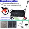 Grungis Folding Wagon Storage Cart with Adjustable Handle,Shopping Wagon Cart with Waterproof Fabric,Utility Cart for Camping,Shopping,Red - 4 of 4