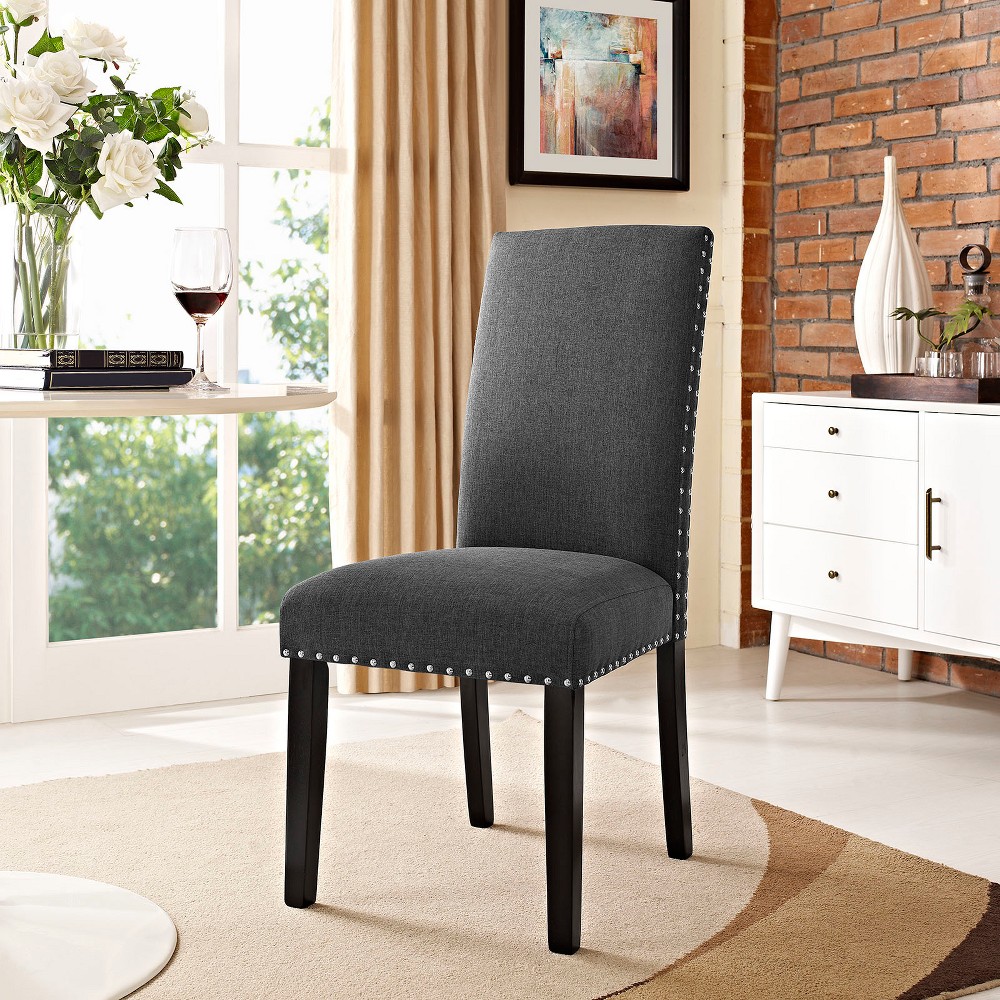 Photos - Dining Table Modway Parcel Dining Fabric Side Chair Gray  