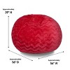 NicBex Faux Fur Bean Bag Chair,3/5 Ft Plush Floor Chair for Kids and Adults with Removable Cover,Filled with Shredded and Memory Foam,Red - 3 of 4