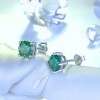 Birthstone Earrings for Women Solitaire Round Cubic Zirconia Sterling Silver Ginger Lyne Collection - 3 of 4