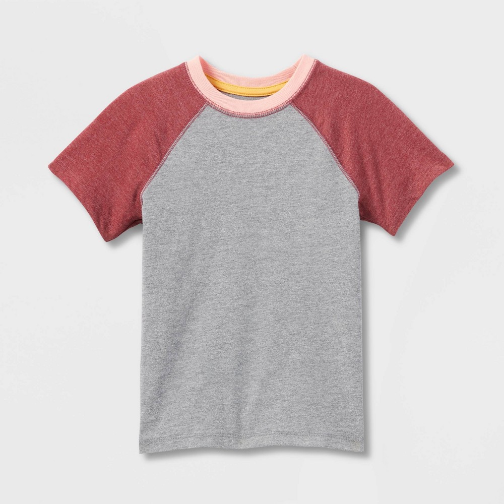 Toddler Boys' Colorblock Short Sleeve Jersey Knit T-Shirt - Cat & Jack Charcoal Gray Size 5T