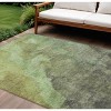 Green And Charcoal Abstract Washable Indoor Outdoor Area Rug - 2 of 4