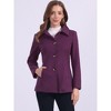 INSPIRE CHIC Women's Work Office Winter Overcoat Single Breasted Point Collar Pea Coat - 2 of 4