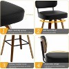 Bekrvio 26"/29" Mid-Century Modern Swivel Bar Stools Set of 1/2/3/4- Faux Leather Upholstered with Back and Bent Wood Legs,Ideal for Kitchen Island - 4 of 4