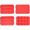 JDICTION 4 Pack Silicone Candy Molds, Chocolate Mold Set with Heart Star Square Round Shapes for Ice Cube & Mini Muffin - 3 of 4