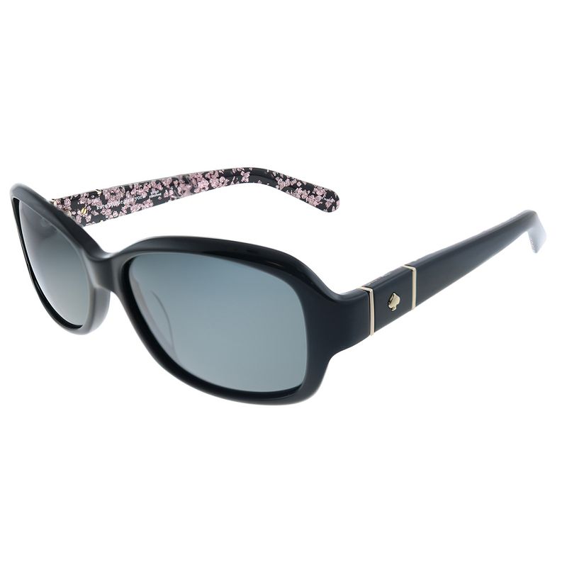 Kate Spade Cheyenne/P/S Y21 Womens Rectangle Polarized Sunglasses Black 55mm, 1 of 4