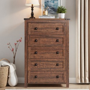 Dresser for Bedroom, Farmhouse Wood Rustic Wide Chest of Drawers, Storage Dressers Organizer for Bedroom, Living Room, Hallway - 1 of 4