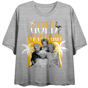 Golden Girls Golden Standard Women's Gray Heather Short Sleeve Crop Tee - 1 of 3