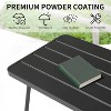 VINGLI Small Steel Outdoor Patio Coffee Table, All Weather Metal Outdoor Large Side Table for Patio Balcony Porch and Living Room, Rectangle, Black - 4 of 4