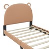 Sapphtopaz Platform Bed with Upholstered Headboard Bed Frame with Design Wood Slat Support Beds for Boys & Girls, Teens - 2 of 4