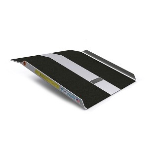 EZ-ACCESS TRAVERSE Curb Plate with Non Slip Solid Surface, Lightweight Design, and 2 Curb Stops for Moving Cargo, Service Carts, and Wheelchairs - 1 of 4