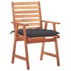 vidaXL Outdoor Chair Set of 3 Anthracite Solid Acacia wood, Polyester - 2 of 4