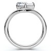 Pompeii3 1Ct V Asscher Cut Diamond Engagement Ring 14k Gold or Platinum Lab Created EF/VS - 2 of 4