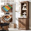 SinCiDo Storage Bookcase, 72" Tall Farmhouse Upright Bookcase w/ 4 Layer Open Adjustable Bookshelves & 2 Drawers, Adjustable File Rack, Home or Office - 2 of 4