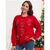 Clearlove Womens Ugly Christmas Sweater Novelty Print Crew Neck Sweater Pullover - 4 of 4