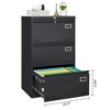 VASIP Filing Cabinet File Cabinet 3 Drawer, Blcak Locking Metal File Cabinets Three Drawer, Office Filing Cabinet with Lock Drawers - 3 of 4