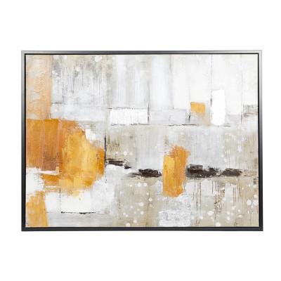 Contemporary Canvas Abstract Framed Wall Art with Gold Frame Multi Colored  - Olivia & May