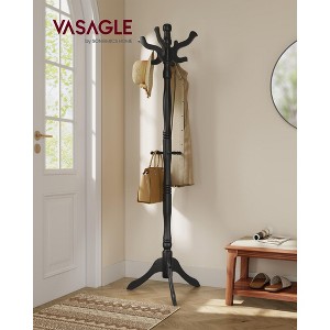 Solid Wood Coat Stand, Freestanding Hall Tree with 11 Hooks & Triple Leg Base, 121 lb Capacity for Entryway Hallway - 1 of 4