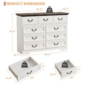 Dresser for Bedroom,  Wooden 9-Drawer Dresser, 47.2" Wide Chest of Drawers with Metal Handle, Dressers TV Stand, Dressers - 1 of 4
