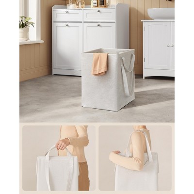 White Freestanding Bathroom Cabinet with Dual Hampers