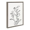 Kate and Laurel Sylvie Botanical Sketch Print No 2 Framed Canvas by The Creative Bunch Studio, 18x24, Gray - 2 of 4